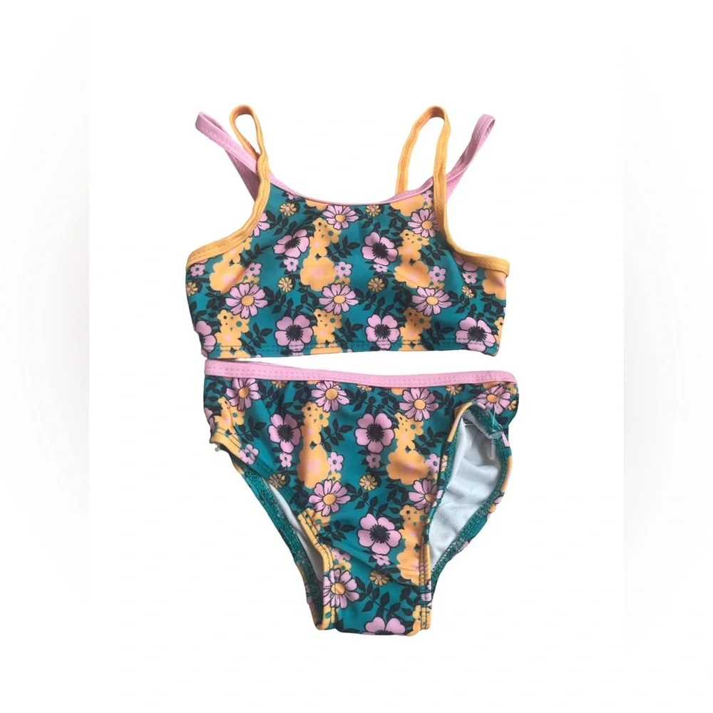 Liberty Valor Girl’s Floral Bikini Set - Yellow and Purple. Size: 2T. NWT - Picture 1 of 4